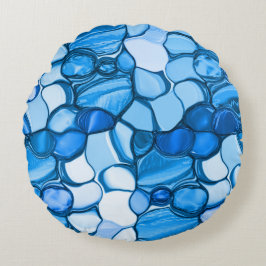 Almofada Redonda Pedras redondas em tons semelhantes ao azul real