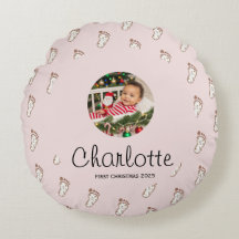 Pegadas de Bebê Rosa Bonitas Primeiro Natal do Beb