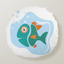 Almofada Redonda Peixe Na moda engraçado