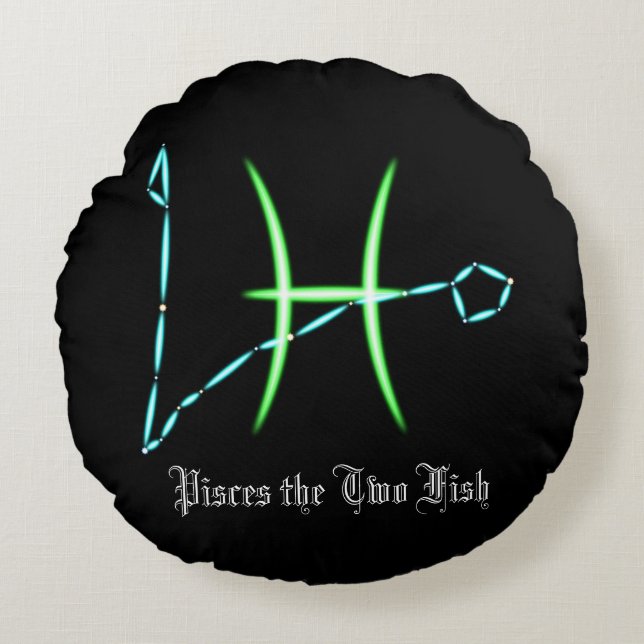 Almofada Redonda Peixes de constelação Zodiac Travesseiro redondo (Frente)