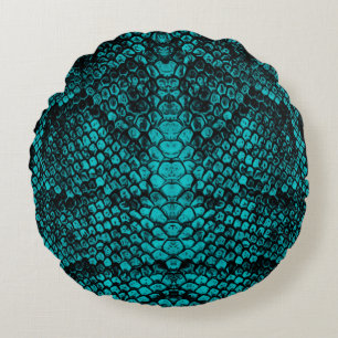 Almofada Redonda Pele Python: Cobra Pattern Design