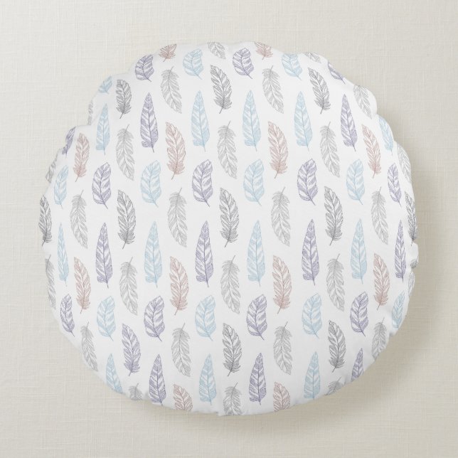 ALMOFADA REDONDA PENAS PASTEL PATTERN CUSHION (Frente)