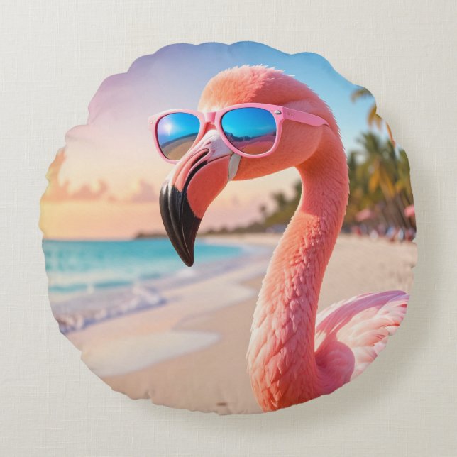 Almofada Redonda PENSADOR ROSA Flamingo Rosa (Frente)