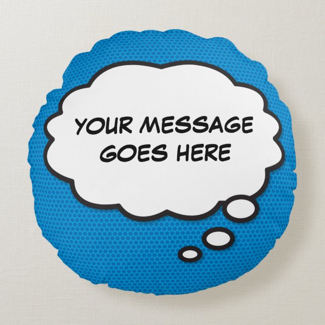 Almofada Redonda Pensamento Personalizado Bubble Engraçado Livro de (Frente)