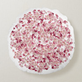 Almofada Redonda pequenas pétalas vermelhas