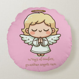 Almofada Redonda Pequeno anjo de oração