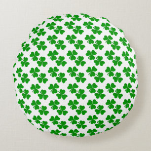 Almofada Redonda Pequeno padrão de trevo de shamrock