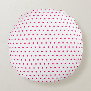 Almofada Redonda Pequeno Ponto Rosa Branco Cor Personalizada Fofo F