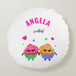 Almofada Redonda Pequenos cupcakes bonitos
