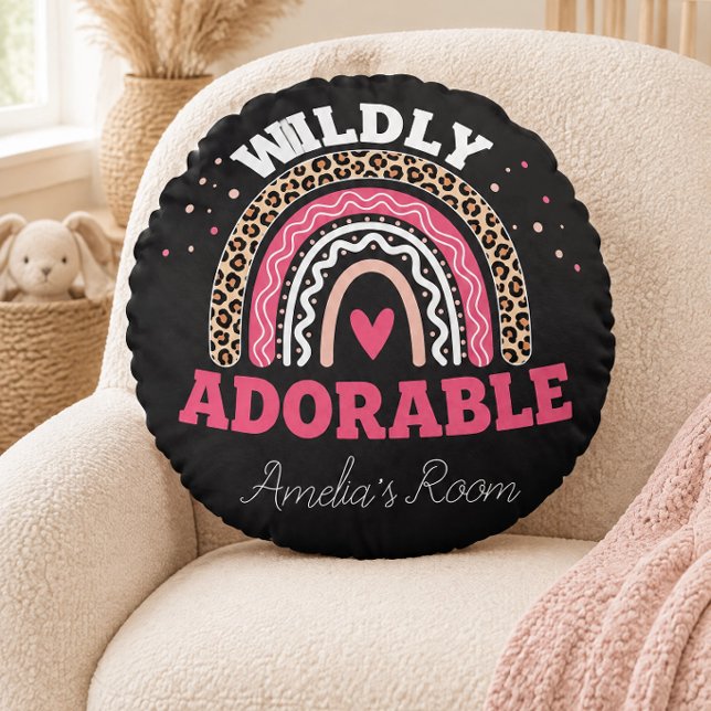 Almofada Redonda Personalizada Boho Leopardo Arco- (Criador carregado)