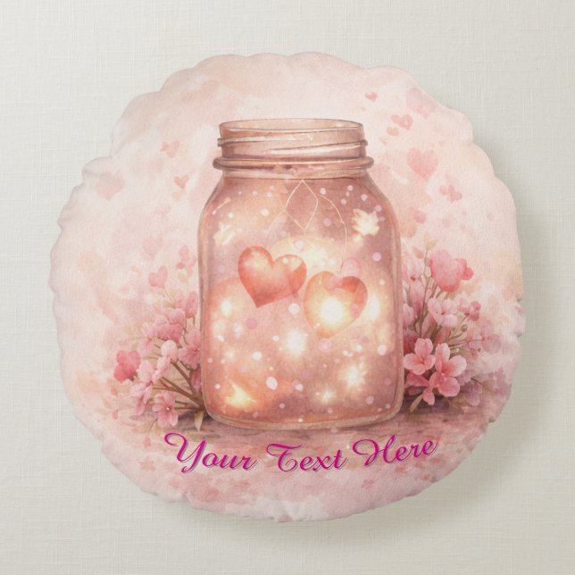 Almofada Redonda Personalizada Jantar do Coração (Frente)