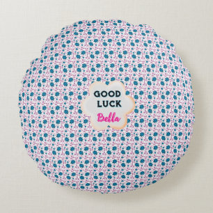 Almofada Redonda Personalizado e customizado floral em tons de azul