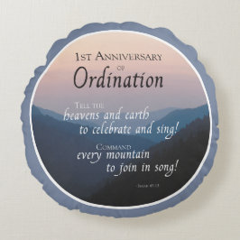 Almofada Redonda Personalizar 1rua Aniversário dos Parabéns de Orde