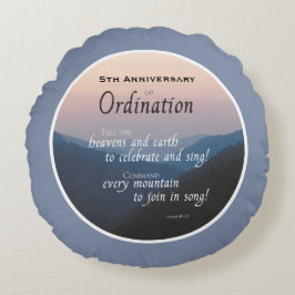 Almofada Redonda Personalizar, 5º Aniversário de Ordenação