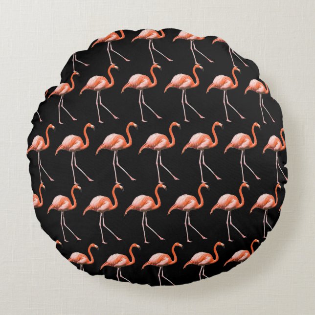 Almofada Redonda Personalizar Flamingos (Frente)