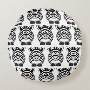 Almofada Redonda Personalizar Zebra Cuta