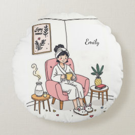 Almofada Redonda Personalized Cozy Granddaughter Gift Cute Relaxing