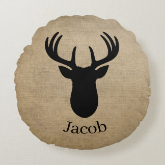 Almofada Redonda Personalized Name Deer 