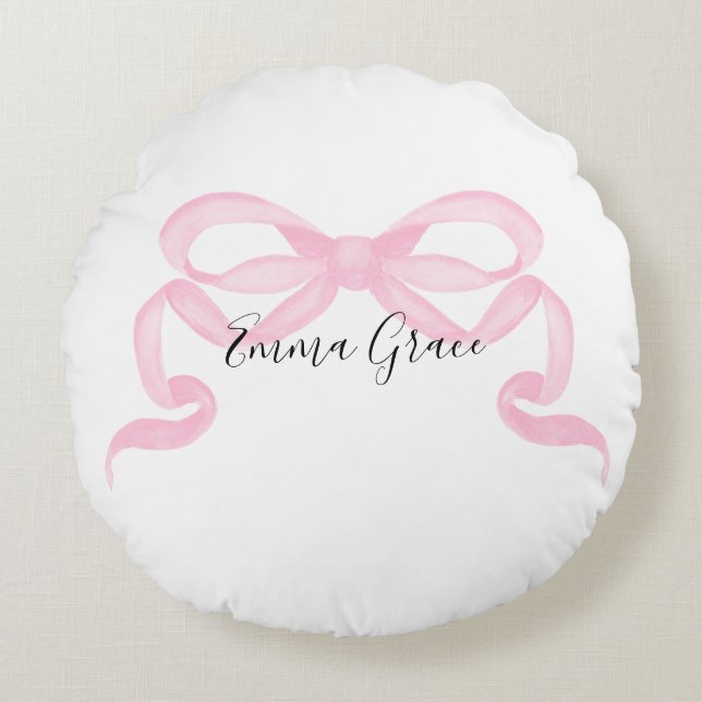 Almofada Redonda Personalized Pink Ribbon (Frente)