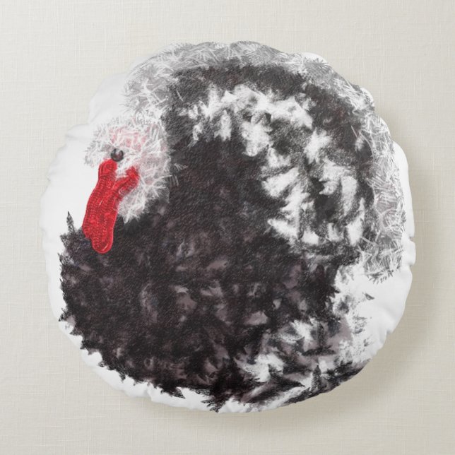 Almofada Redonda Peru-de-vidro de Ação de Graças Moderno (Frente)