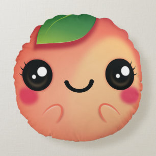Almofada Redonda Pêssego de Kawaii