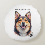 Almofada Redonda Pet’s Simple Modern Name & Photo Custom Design<br><div class="desc">This simple and modern custom pet design features clean, cool typography and a strong pet photo layout that puts your beloved pet in the spotlight. Personalize it by uploading your pet’s photo and adding their name to create a one-of-a-kind keepsake. The clean layout and modern style are designed to look...</div>