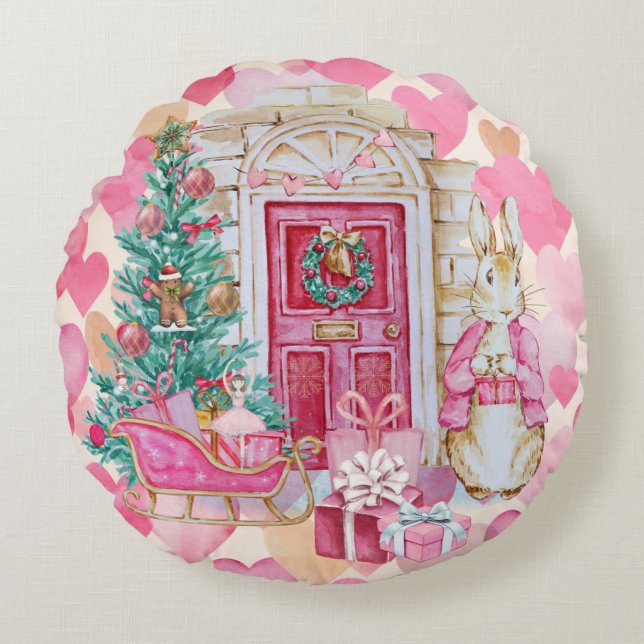 Almofada Redonda Peter Rabbit Pink Cushion (Frente)