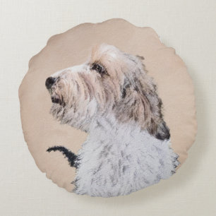 Almofada Redonda Petit Basset Griffon Vendéen Painting - Arte Canin