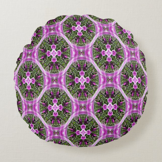 Almofada Redonda Petunias celtas.... (Frente)