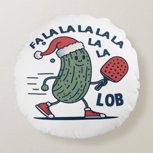 Almofada Redonda Pickleball no Natal (Frente)