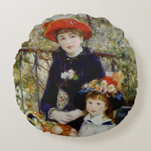 Almofada Redonda Pierre A Renoir Duas Irmãs, ou No Terrace