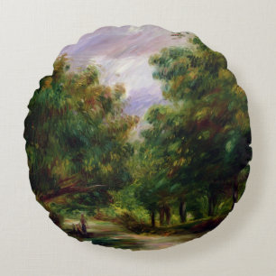 Almofada Redonda Pierre um Renoir a estrada perto de Cagnes