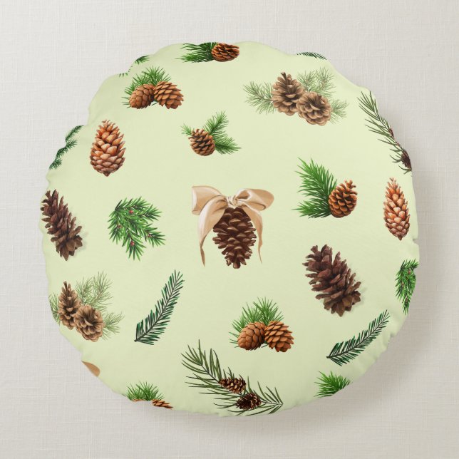 Almofada Redonda Pine Cones (Frente)