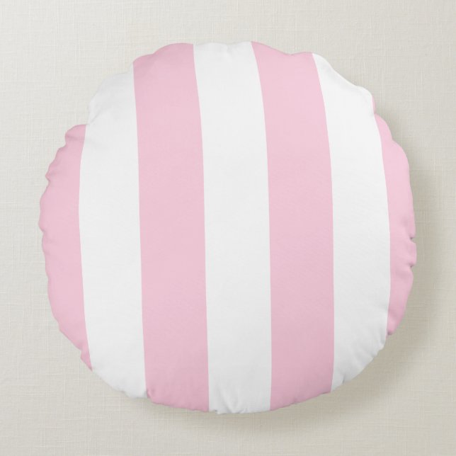 Almofada Redonda Pink and White Striped | Cabana Outdoor Pillow (Frente)