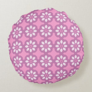 Almofada Redonda Pink Blossom Retro