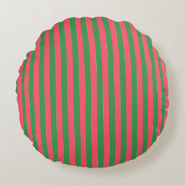 Almofada Redonda Pink Green Stripes,Lovely,Modern, Simple, Trendy