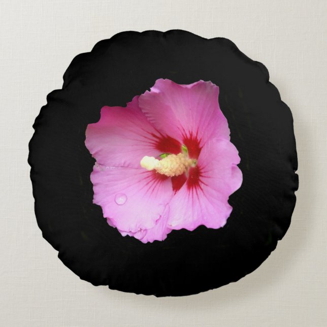 Almofada Redonda Pink Hibiscus Round Cushion (Frente)