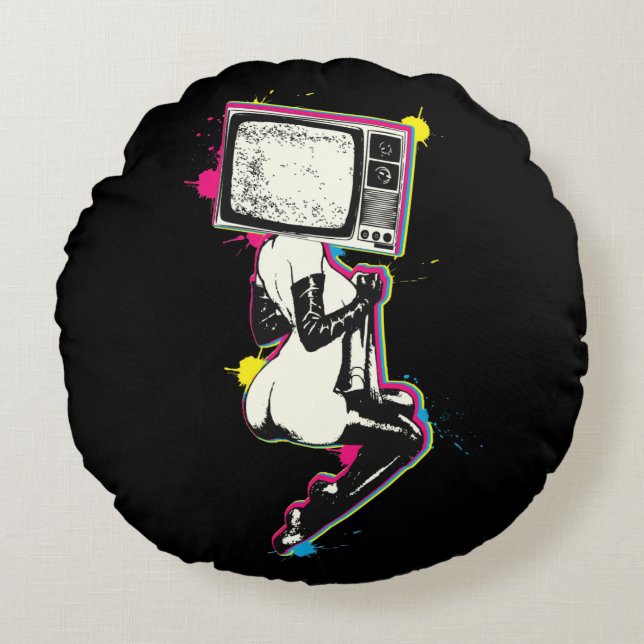 Almofada Redonda Pino-acima de Cmyk (Frente)