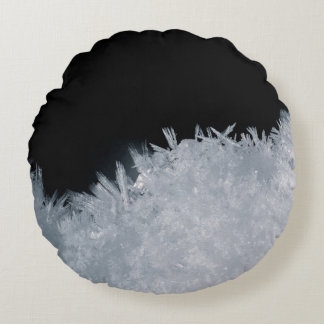 Almofada Redonda Pintura de abstrato branco e azul