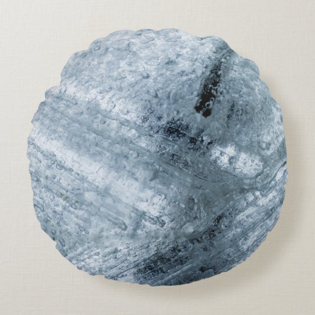 Almofada Redonda Pintura de abstrato preto e castanho (Frente)