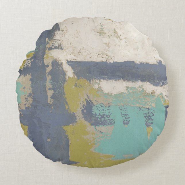 Almofada Redonda Pintura de expressão livre moderna (Frente)