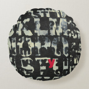 Almofada Redonda Pintura em alfabeto por Norman Wyatt