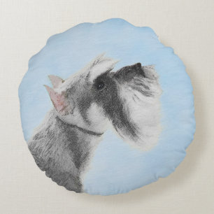 Almofada Redonda Pintura Schnauzer (Giant, Standard) - Arte Canina