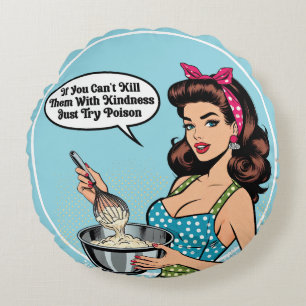 Almofada Redonda Pinup_ com gentileza