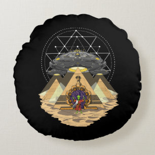 Almofada Redonda Pirâmides estrangeiras do egípcio de Annunaki do
