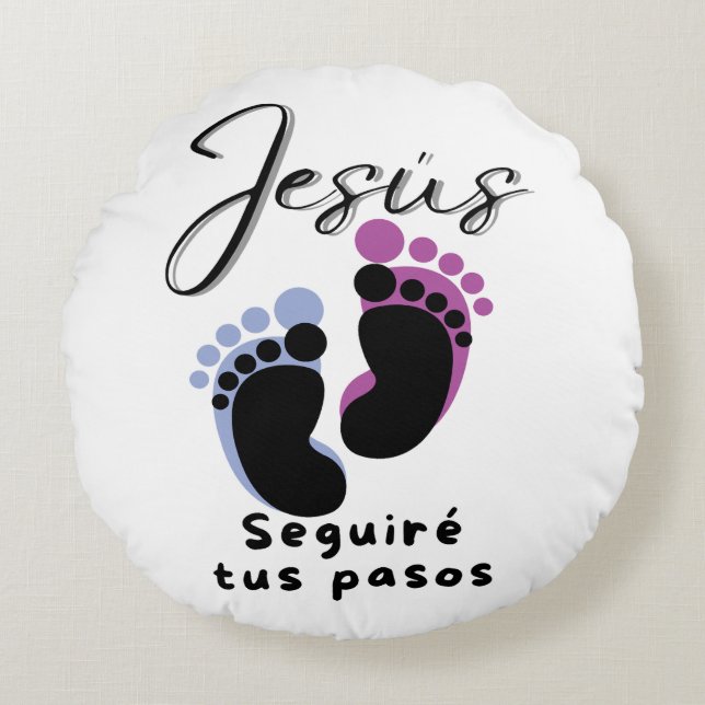 Almofada Redonda Pisadas (Frente)