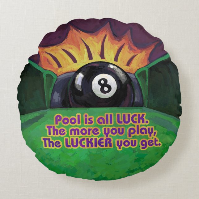 Almofada Redonda Piscina é Sorte (Frente)