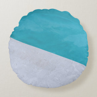 Almofada Redonda Piso de cinza vazio ao lado da piscina