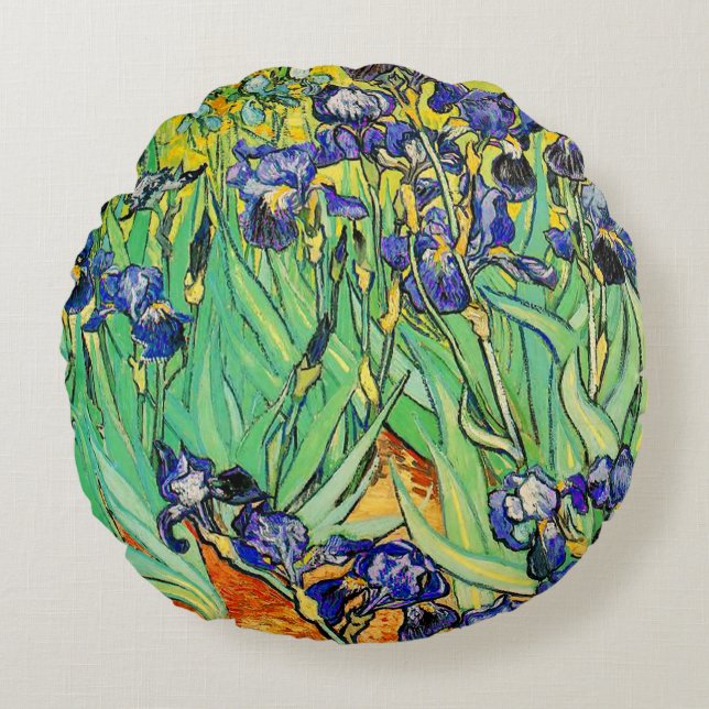 Almofada Redonda PixDezines van gogh íris/saint rémy (Frente)