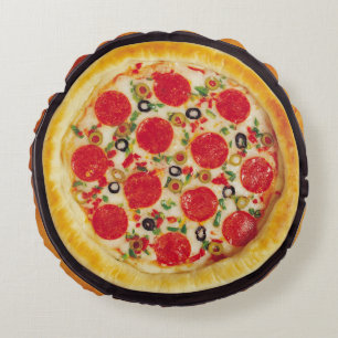 Almofada Redonda Pizza de Pepperoni